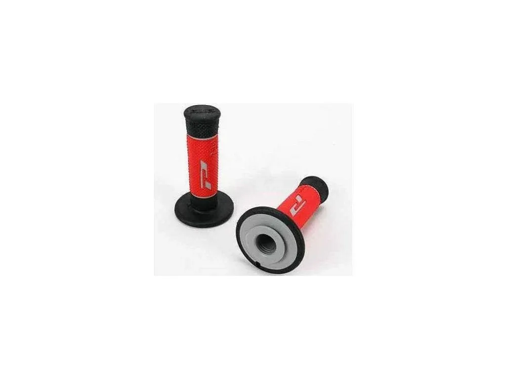 Levný PROGRIP gripy PG790 OFF ROAD (22+25mm, délka 115mm) barva šedá/černá/červená (trojdílné) (