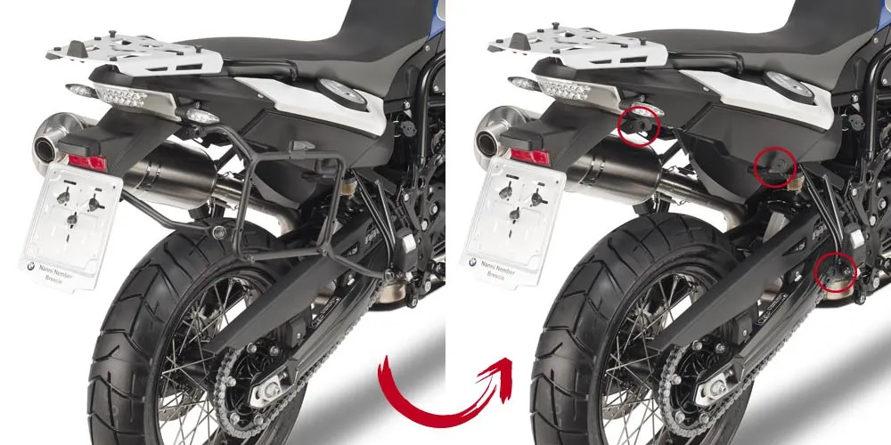 BMW F 650 GS (08-) demontovatelný boční nosič GIVI PLR5103 pro kufry řady Givi Monokey | HZmoto - vše pro motorkáře a jejich stroje Víkendová Akce