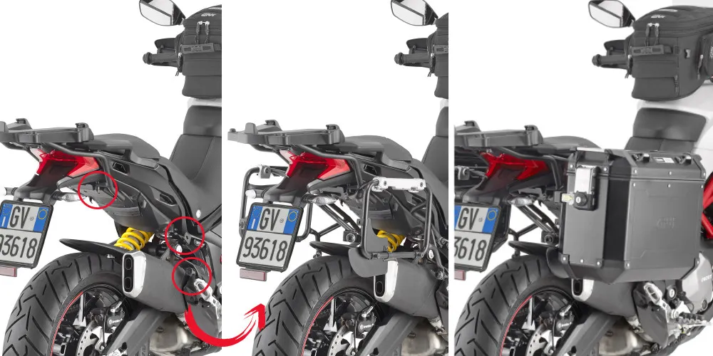 Ducati Multistrada 950 (19-) - boční nosiče Givi PLOR7412CAM , pro kufry Givi Trekker Outback | HZmoto - vše pro motorkáře a jejich stroje Zlevněný