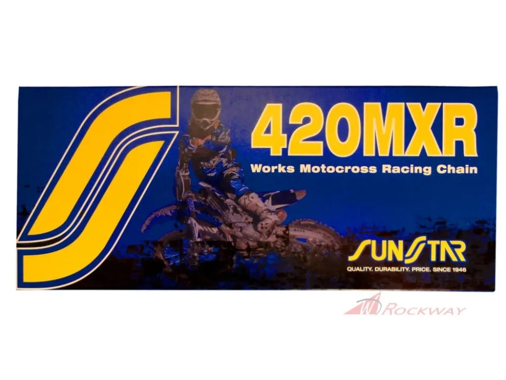 Odeslání Ihned řetěz 420MXR, SUNSTAR (bezkroužek, barva zlatá, 104 článků)- 5A