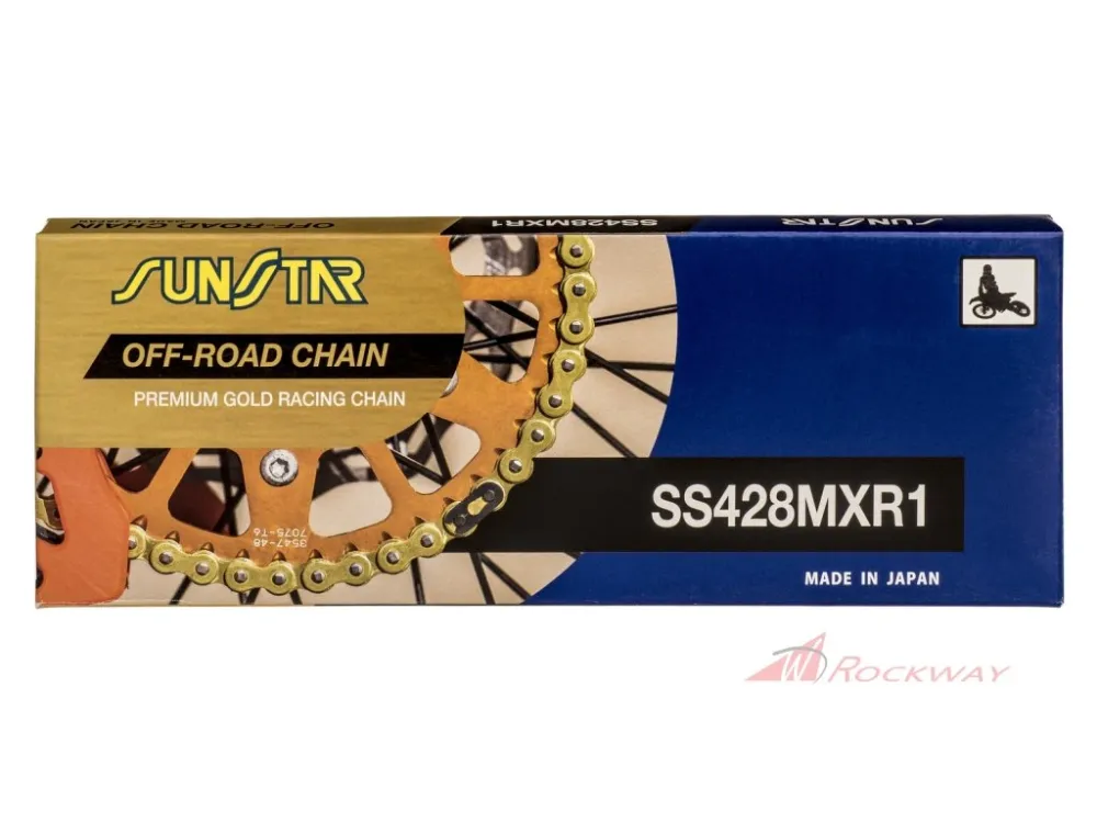 Aktuální řetěz 428MXR1, SUNSTAR (bezkroužek, barva zlatá, 136 článků)- 5A