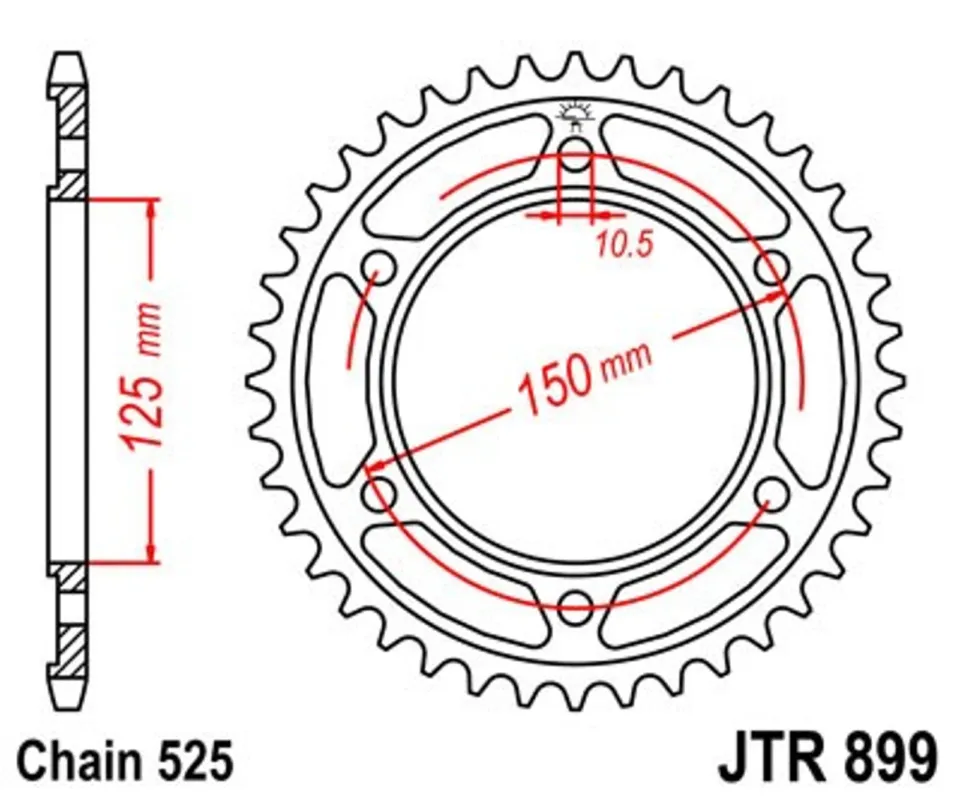 Kup Teď Řetězová rozeta JT JTR 899-45 45 zubů, 525