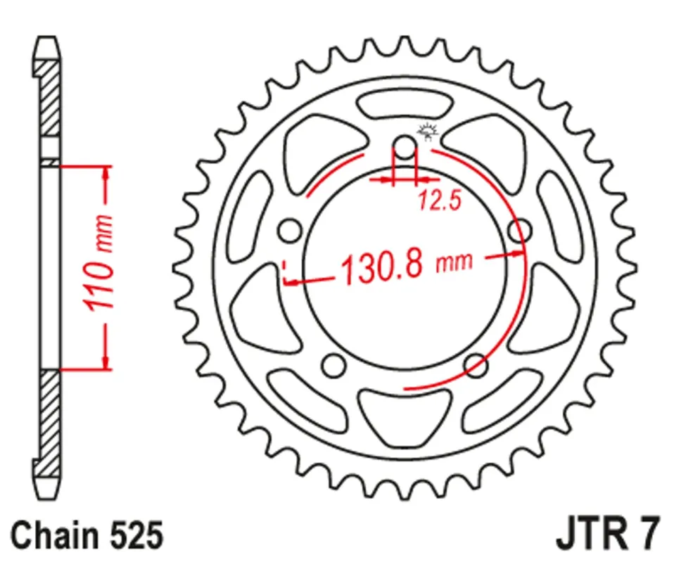 Řetězová rozeta JT JTR 7-44 44 zubů, 525 Aktuální
