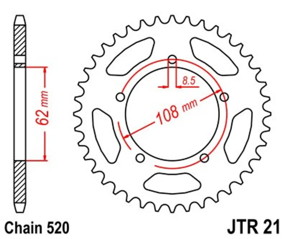 Nejlepší Cena Řetězová rozeta JT JTR 21-40 40 zubů, 520