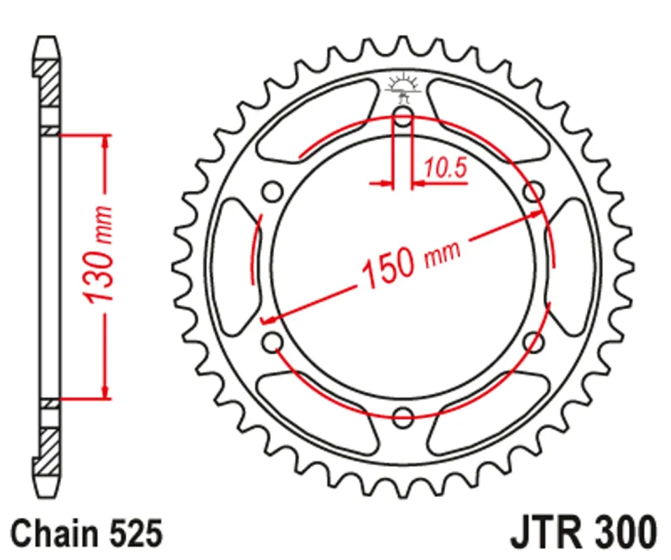 Řetězová rozeta JT JTR 300-42 42 zubů, 525 Akční Nabídka