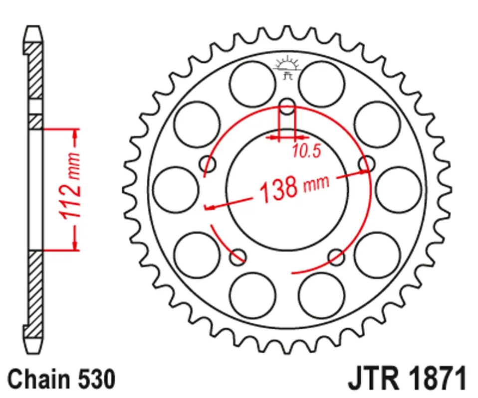 Finální Výprodej Řetězová rozeta JT JTR 1871-48 48 zubů, 530