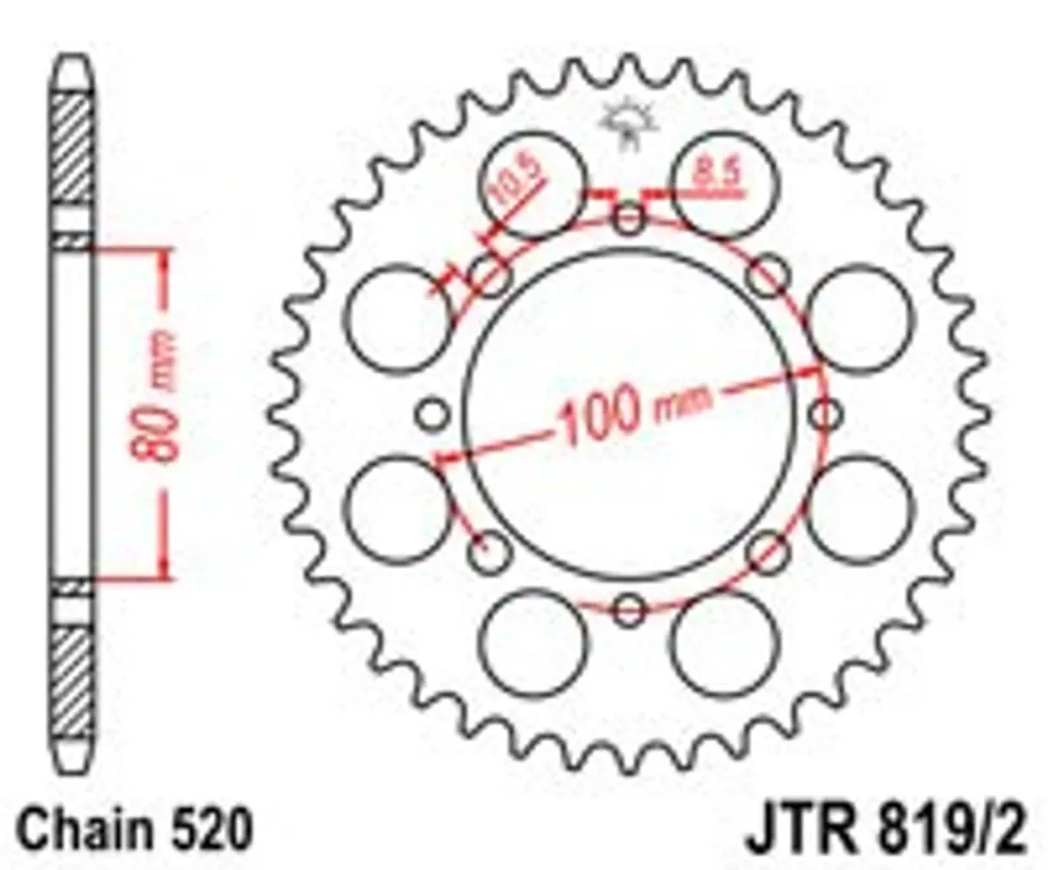 Řetězová rozeta JT JTR 819/2-41 41 zubů, 520 Nejlepší Volba