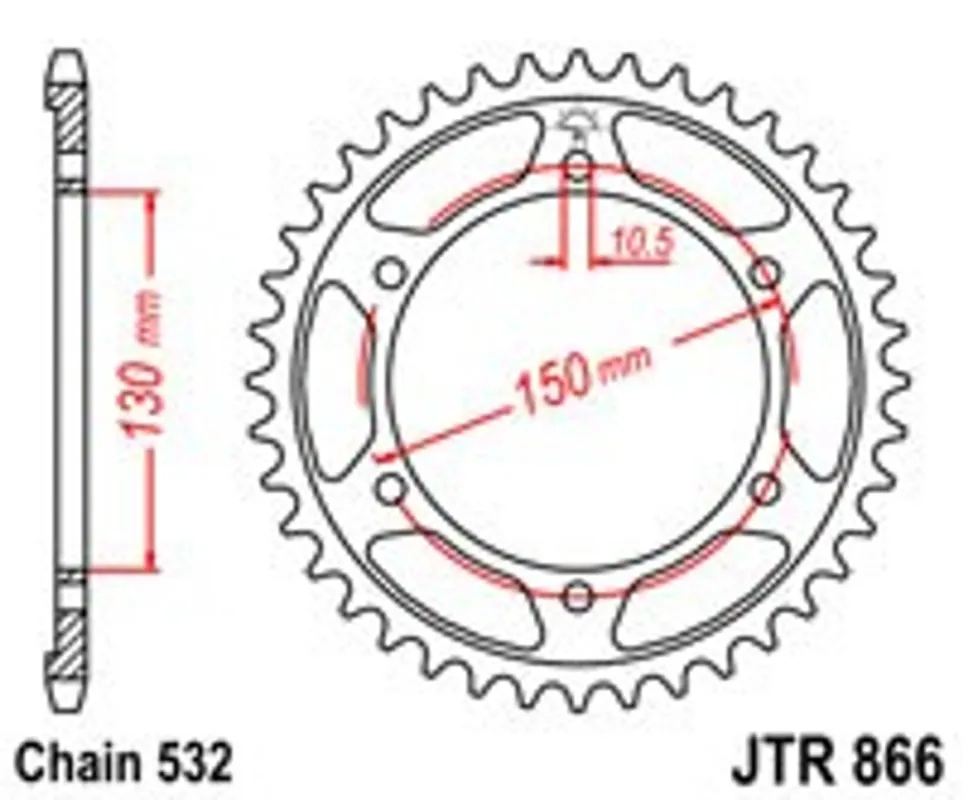 Rychlé Dodání Řetězová rozeta JT JTR 866-39 39 zubů, 532