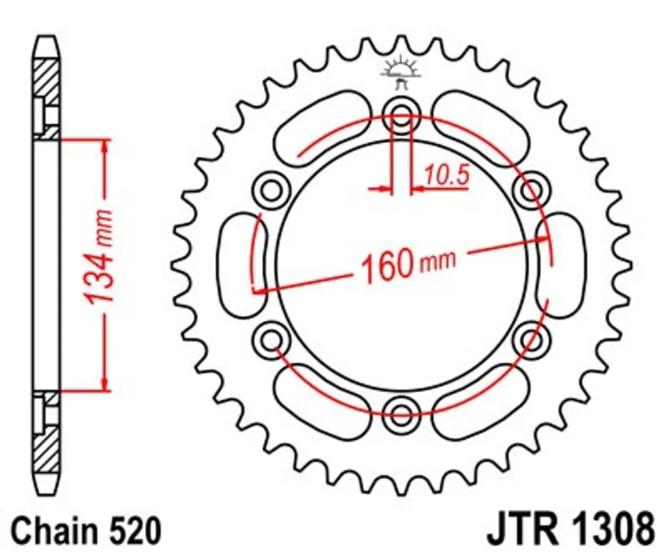 Řetězová rozeta JT JTR 1308-40 40 zubů, 520 Značkový