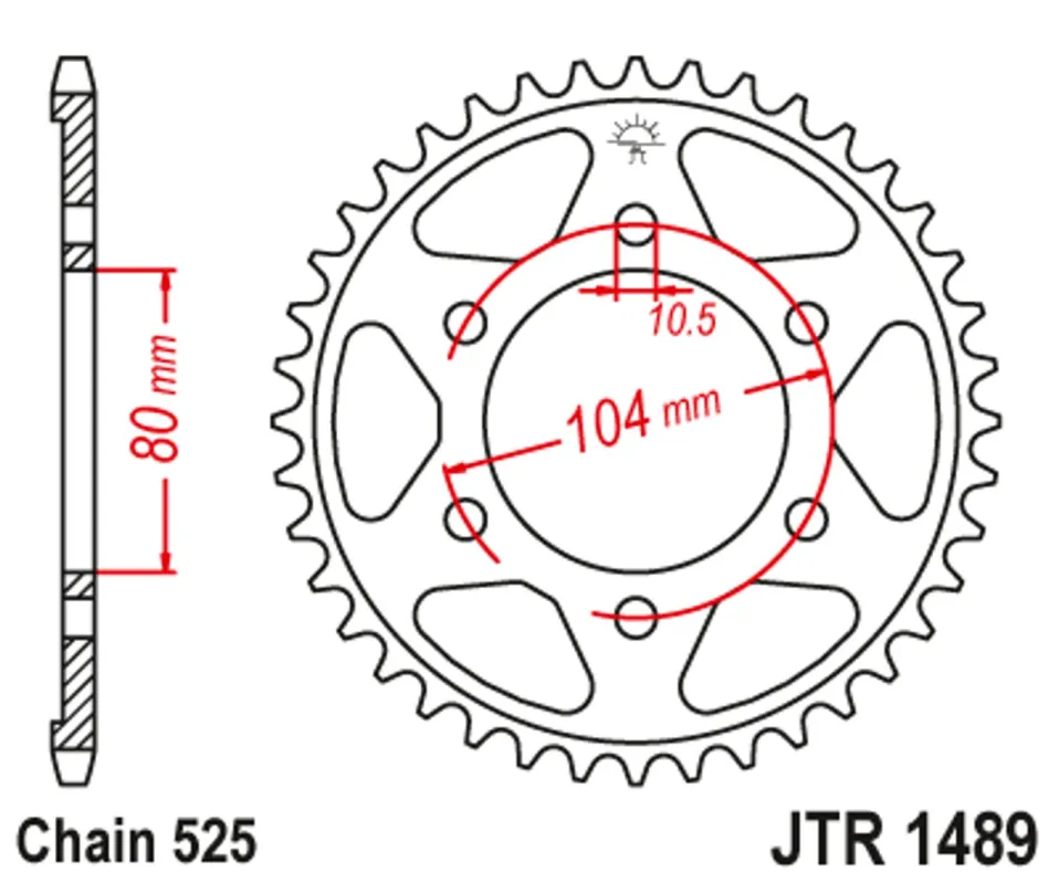 Nejprodávanější Řetězová rozeta JT JTR 1489-39 39 zubů, 525