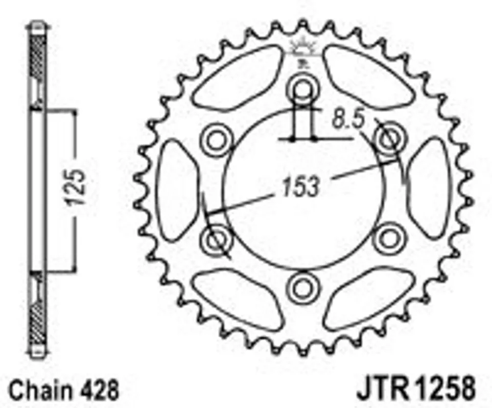 Nová Kolekce Řetězová rozeta JT JTR 1258-54 54 zubů, 428