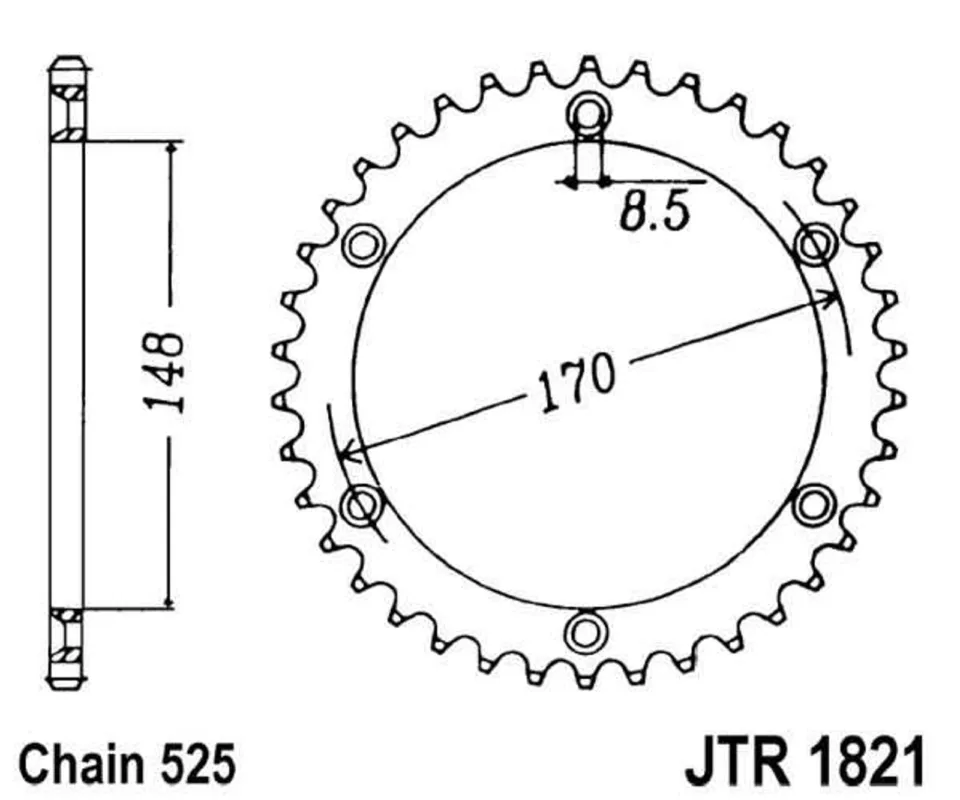 Řetězová rozeta JT JTR 1821-47 47 zubů, 525 Must-Have