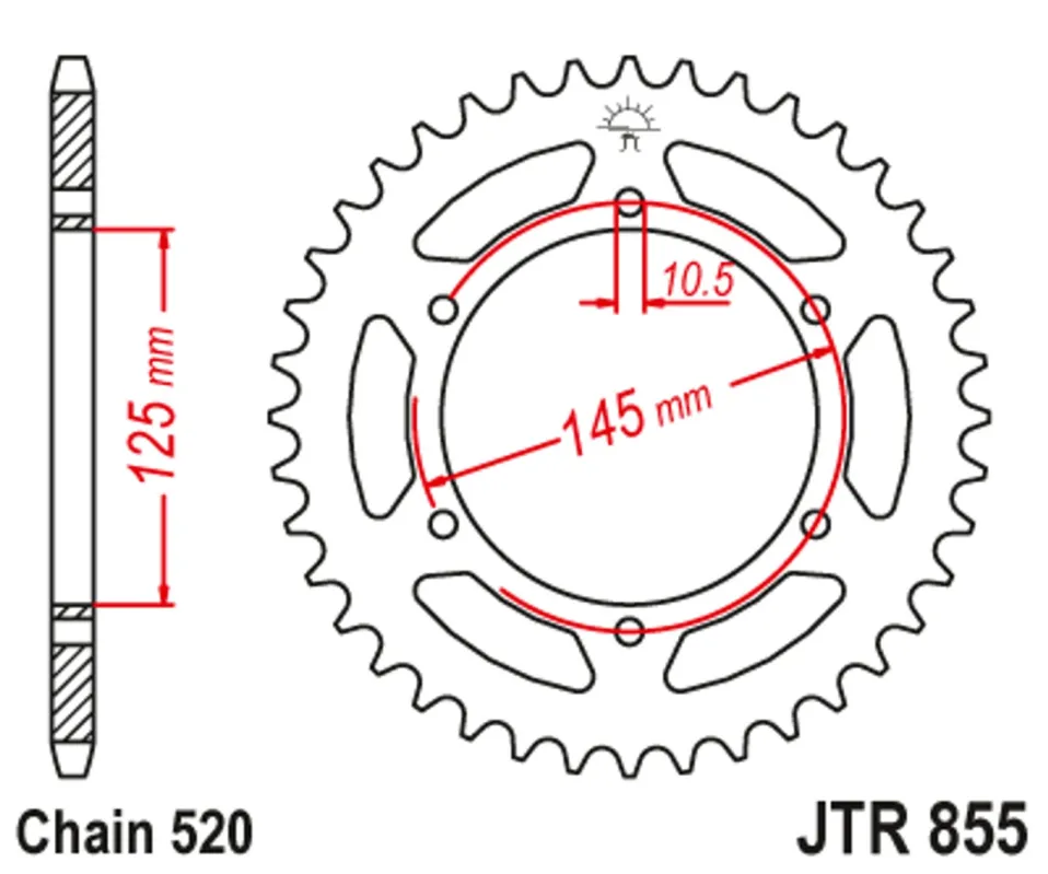 Výhodná Nabídka Řetězová rozeta JT JTR 855-48 48 zubů, 520