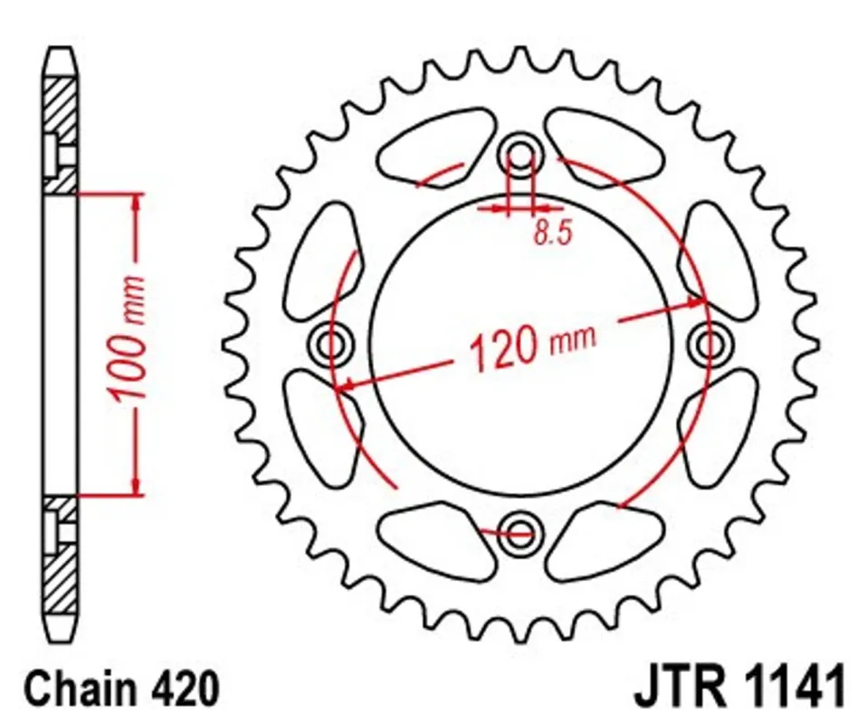 Řetězová rozeta JT JTR 1141-60 60 zubů, 420 Super Cena