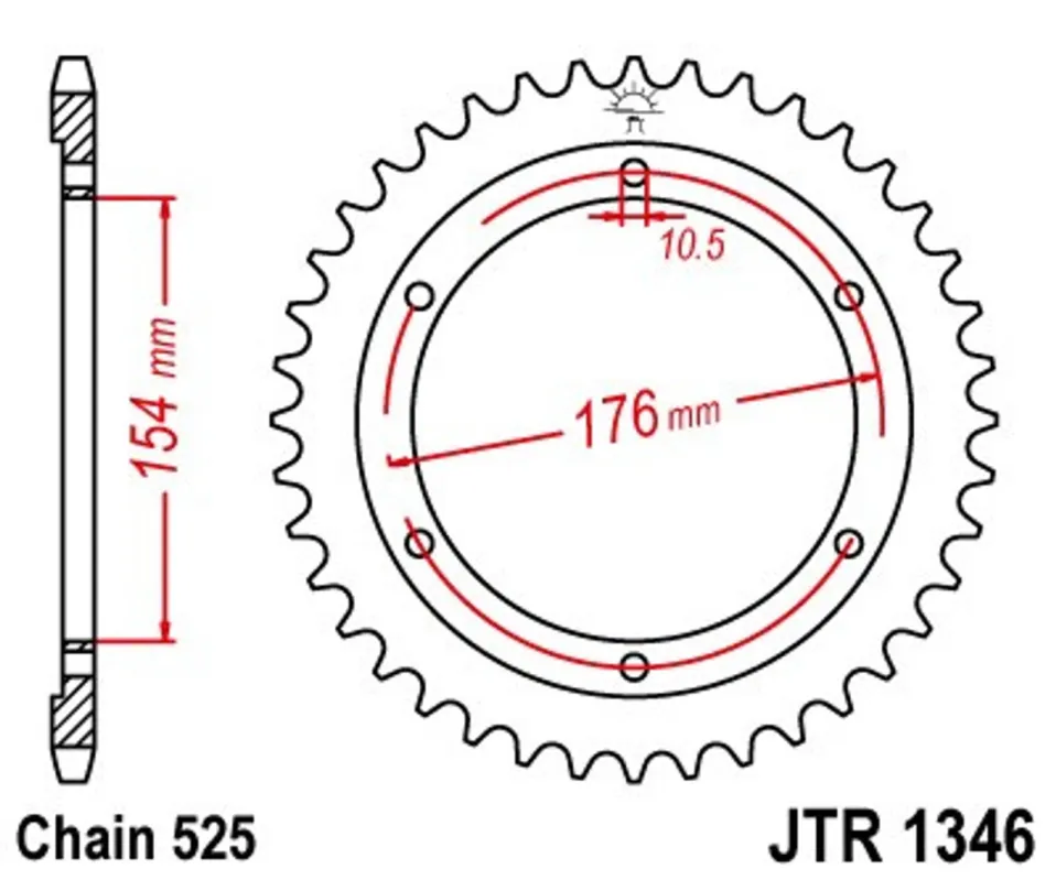 Řetězová rozeta JT JTR 1346-44 44 zubů, 525 Koupit Online