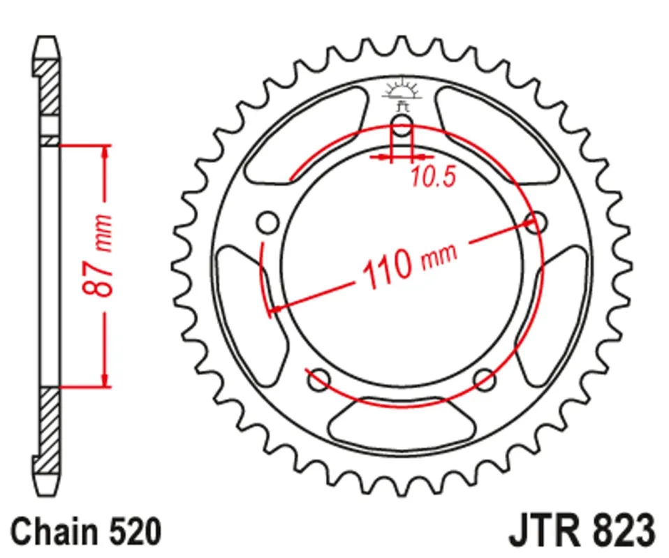 Cenová Bomba Řetězová rozeta JT JTR 823-47 47 zubů, 520