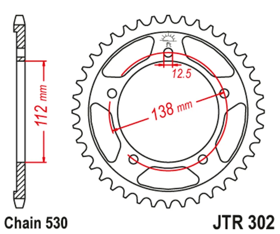 Finální Výprodej Řetězová rozeta JT JTR 302-42 42 zubů, 530