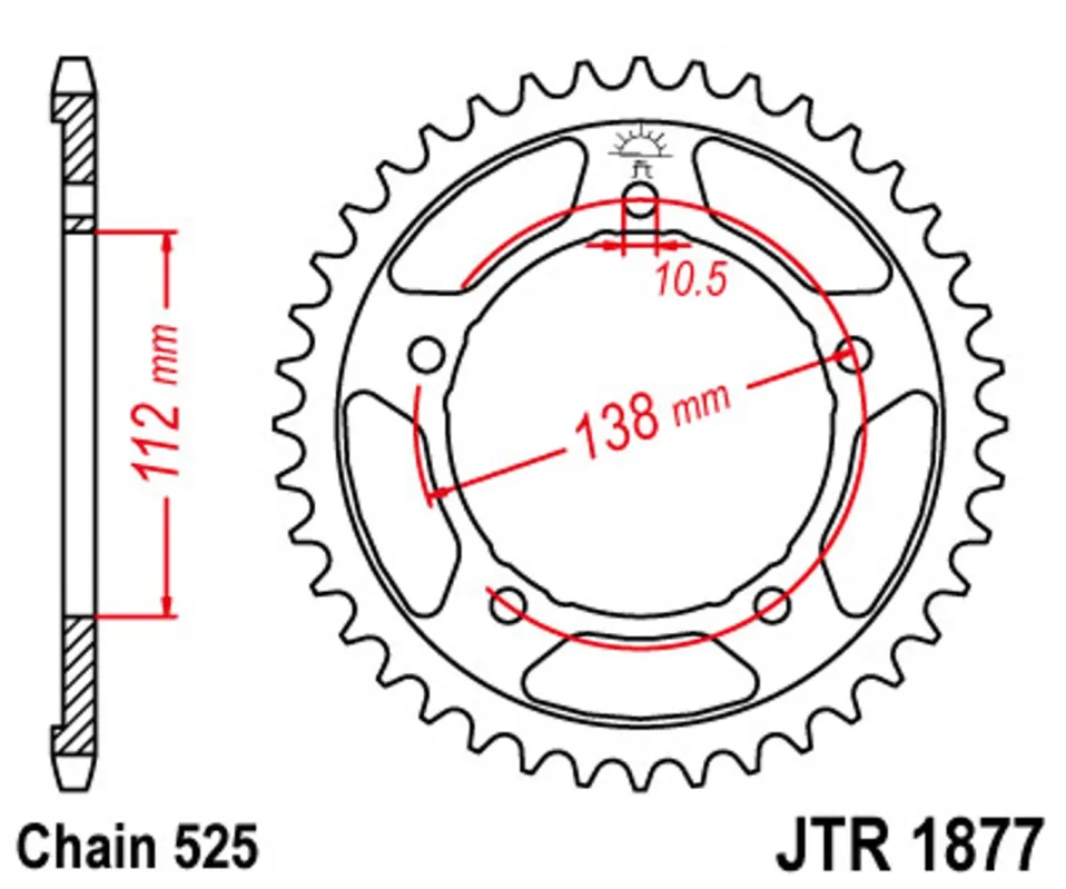 Řetězová rozeta JT JTR 1877-41 41 zubů, 525 Cenová Bomba