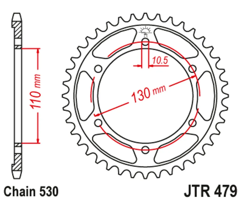 Řetězová rozeta JT JTR 479-39 39 zubů, 530 Sezónní Sleva
