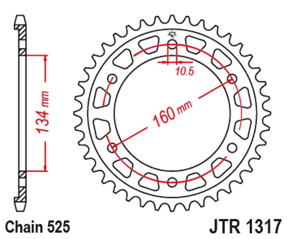 Must-Have Řetězová rozeta JT JTR 1317-43 43 zubů, 525
