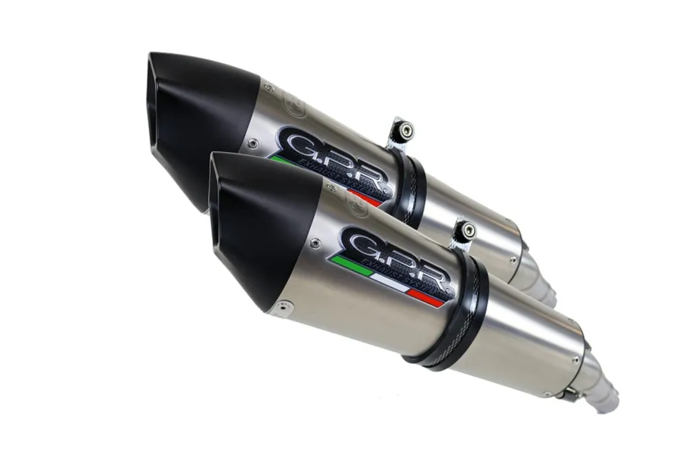 Značkový Dvojitá koncovka výfuku Slip-on GPR NEW GRAND PRIX EVO TITANIUM K.159.GPAN.TO Broušený titan vč. propojovacích trubek