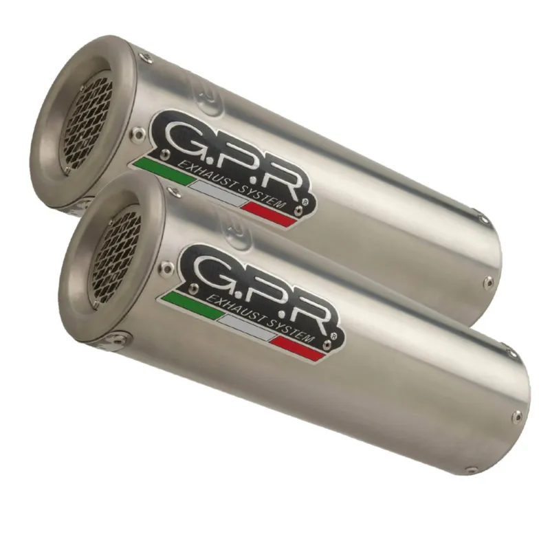 Aktuální Dvojitá koncovka výfuku Slip-on GPR M3 S.165.M3.INOX Broušená nerezová ocel zahrnuje odnímatelné dB killery a spojovací svody