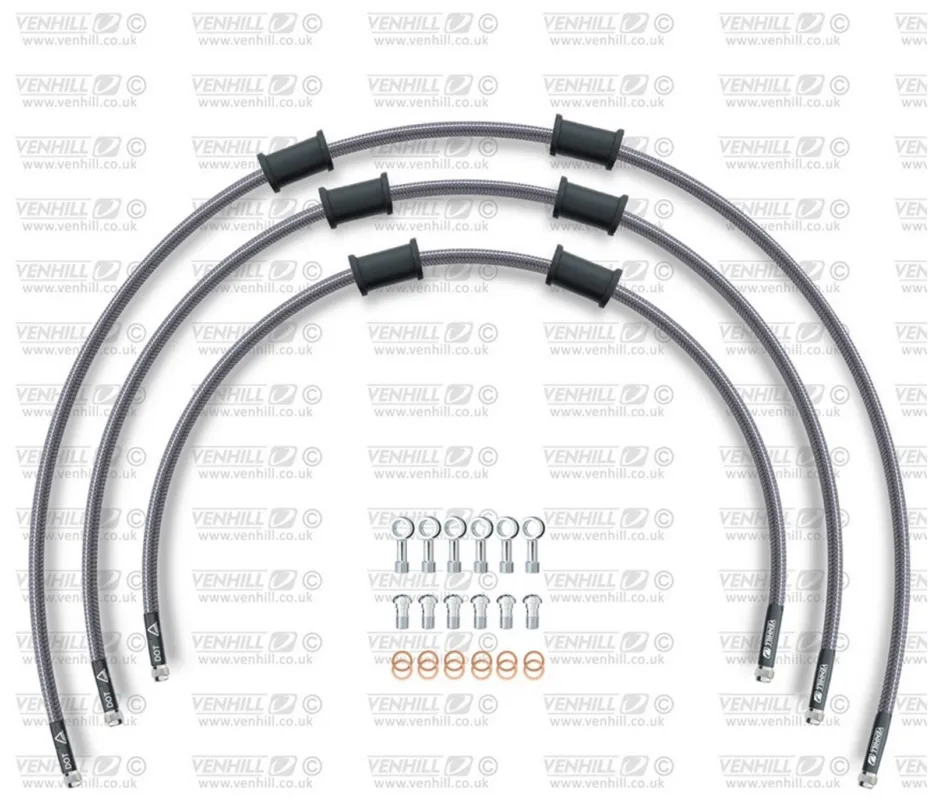 STANDARD Hadice přední brzdy sada Venhill POWERHOSEPLUS SUZ-11014FS (3 hadice v sadě) Průhledné hadice, nerezové koncovky Víkendová Akce