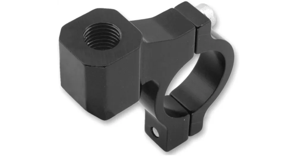 Q-TECH CNC adaptér zpětného zrcátka M10/1.25 pravý závit 22.2 mm průměr černý Novinka