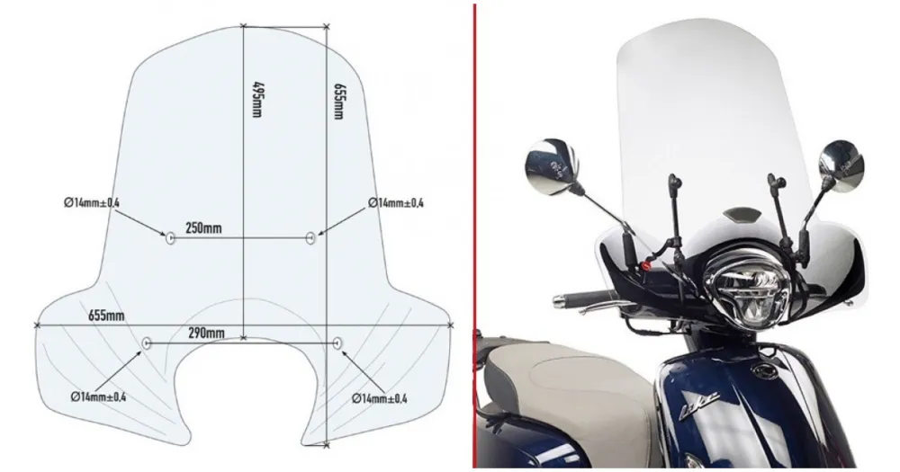 Výprodej KAPPA A6109AK kit pro plexi 6109AK KYMCO Like 50 / 125 / 150 (17-26)