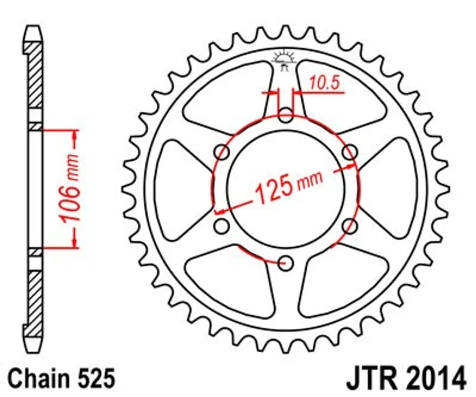 Cenový Hit Řetězová rozeta JT JTR 2014-37 37 zubů, 525