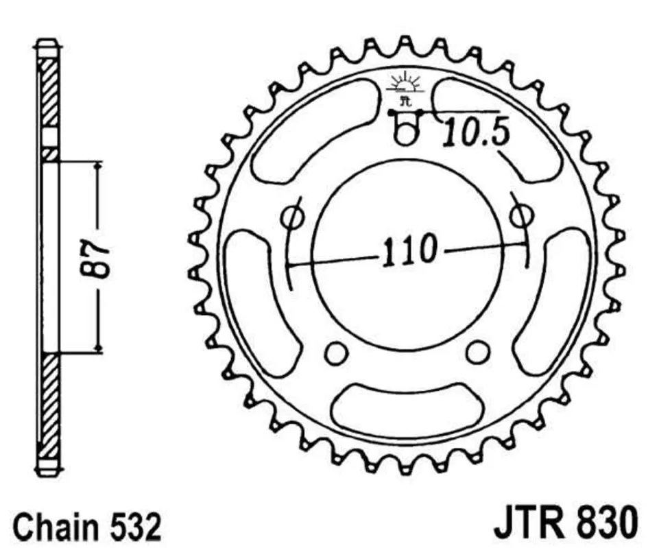 Ihned K Objednání Řetězová rozeta JT JTR 830-45 45 zubů, 532