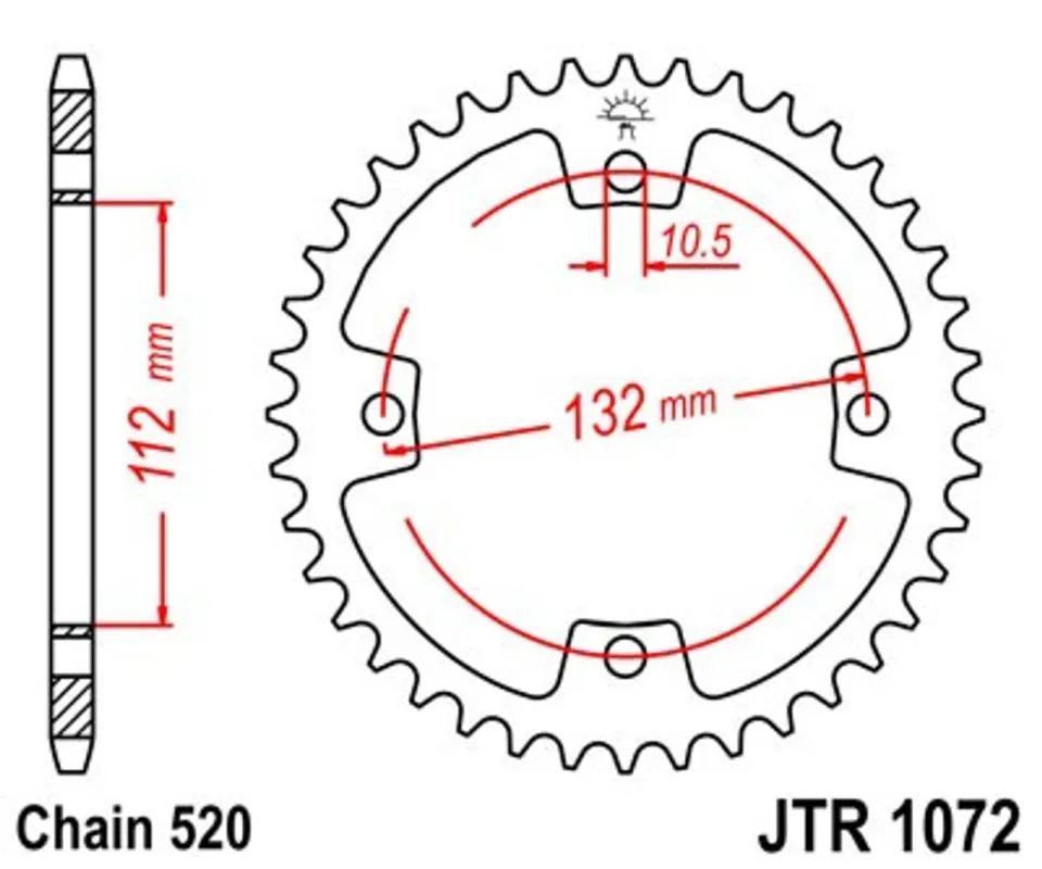 Řetězová rozeta JT JTR 1072-38 38 zubů, 520 Ověřený