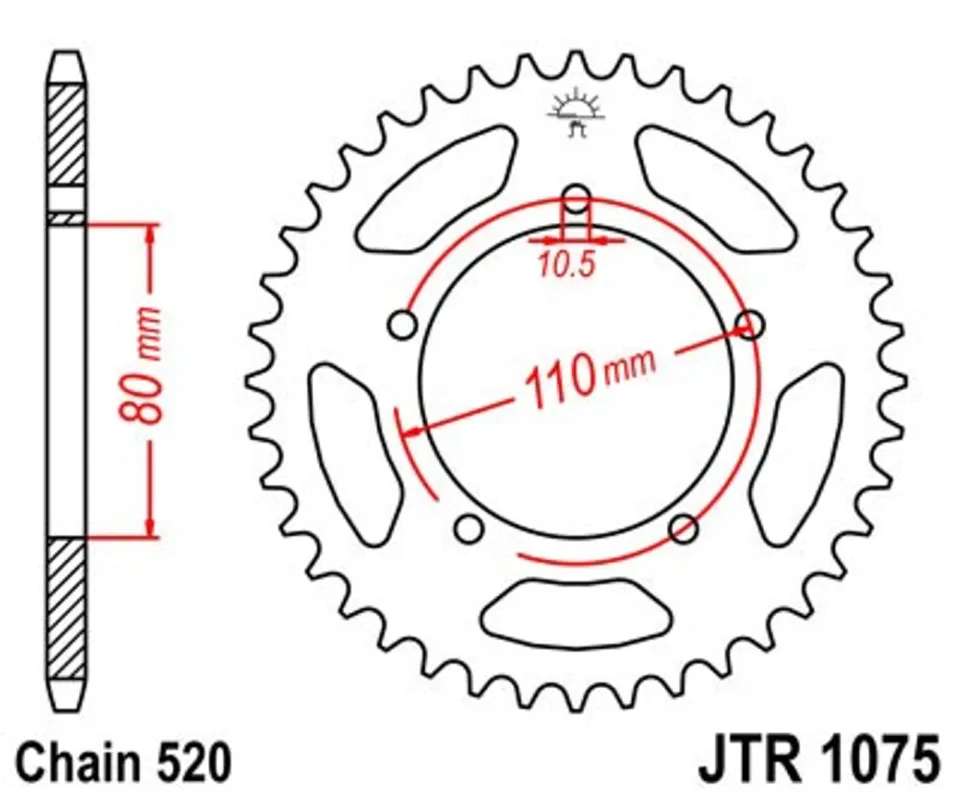 Řetězová rozeta JT JTR 1075-39 39 zubů, 520 Super Cena