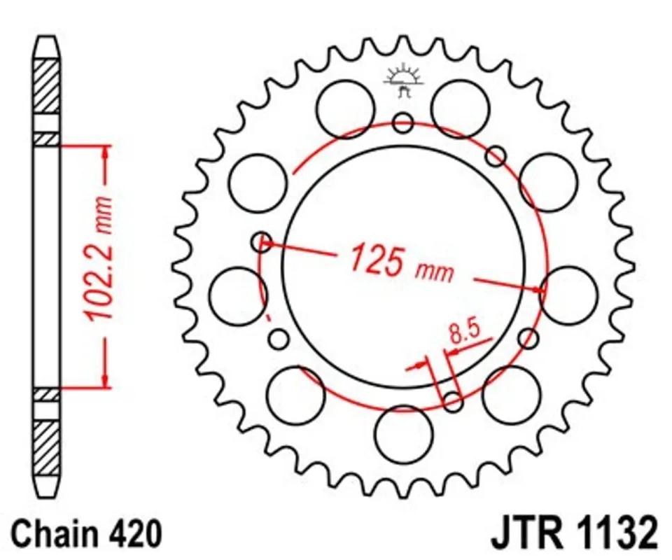 Pouze Dnes Řetězová rozeta JT JTR 1132-48 48 zubů, 420