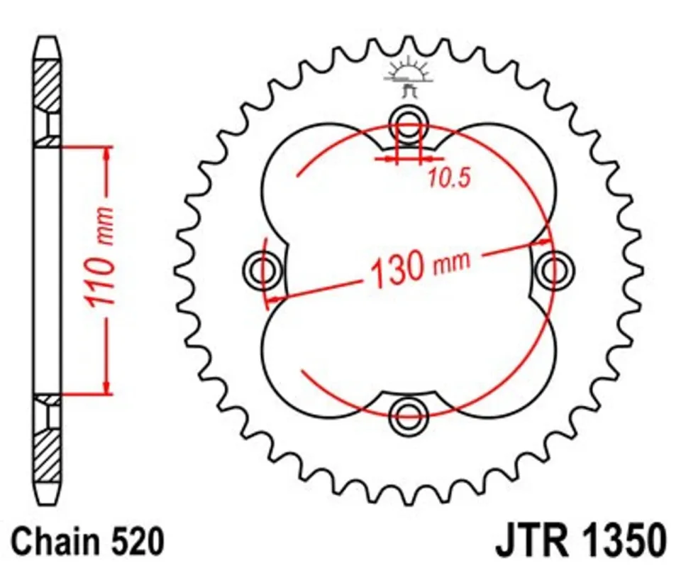 Řetězová rozeta JT JTR 1350-38 38 zubů, 520 Ihned K Objednání