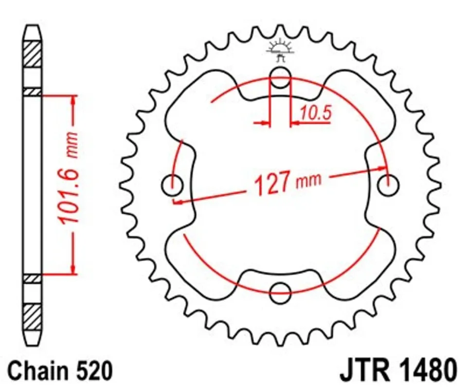 Akční Cena Řetězová rozeta JT JTR 1480-38 38 zubů, 520