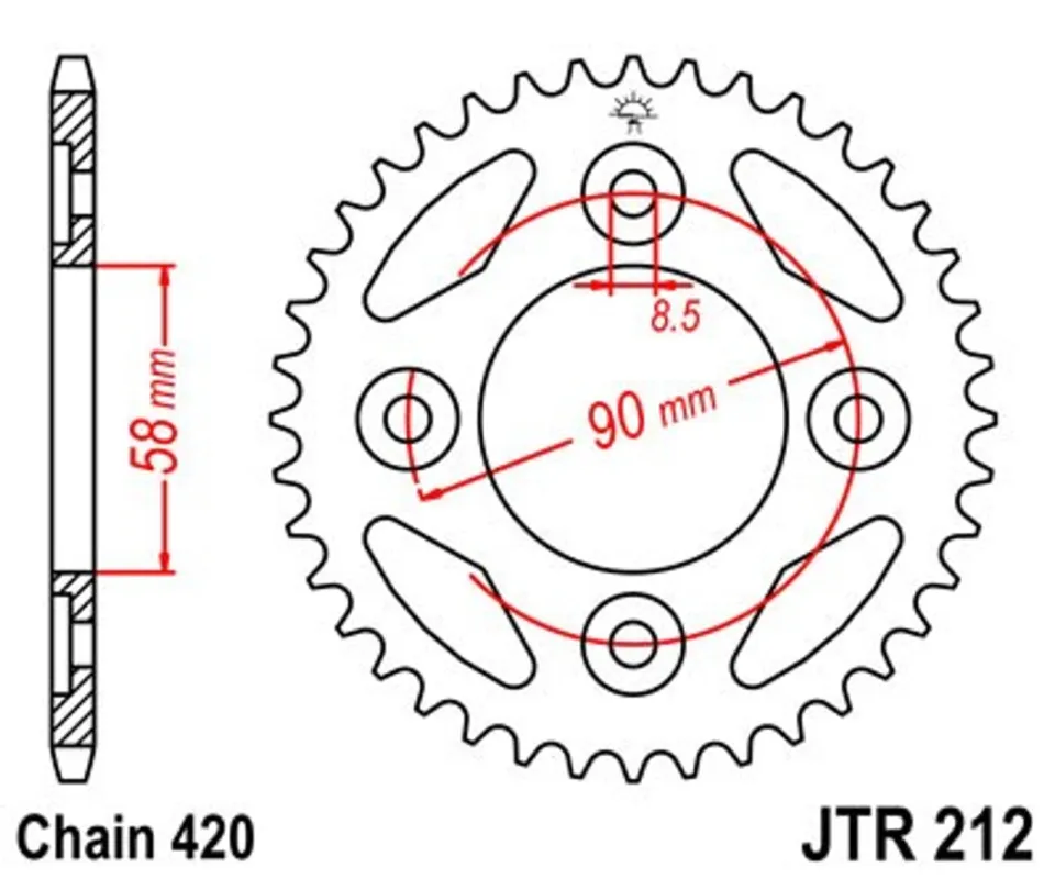 Řetězová rozeta JT JTR 212-35 35 zubů, 420 Značkový