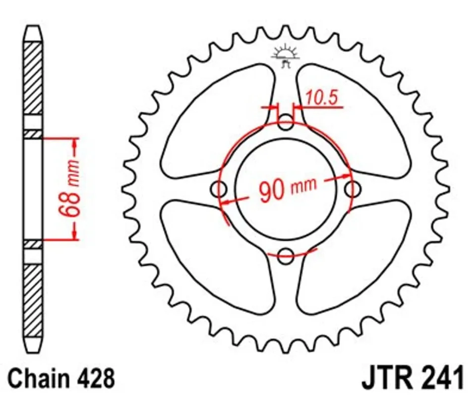 Hit Sezóny Řetězová rozeta JT JTR 241-53 53 zubů, 428