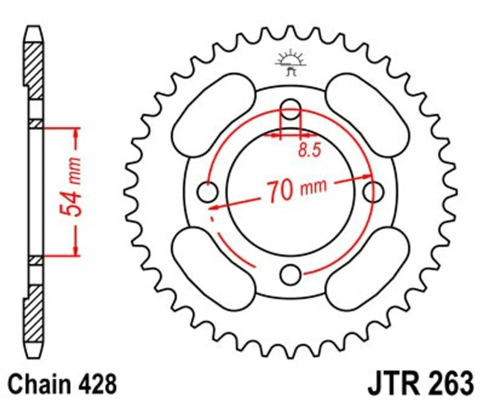 Pouze Dnes Řetězová rozeta JT JTR 263-34 34 zubů, 428