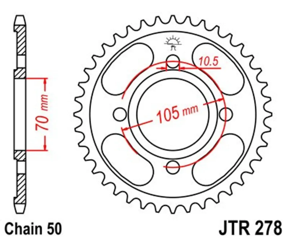 Řetězová rozeta JT JTR 278-37 38 zubů, 530 Kup Teď