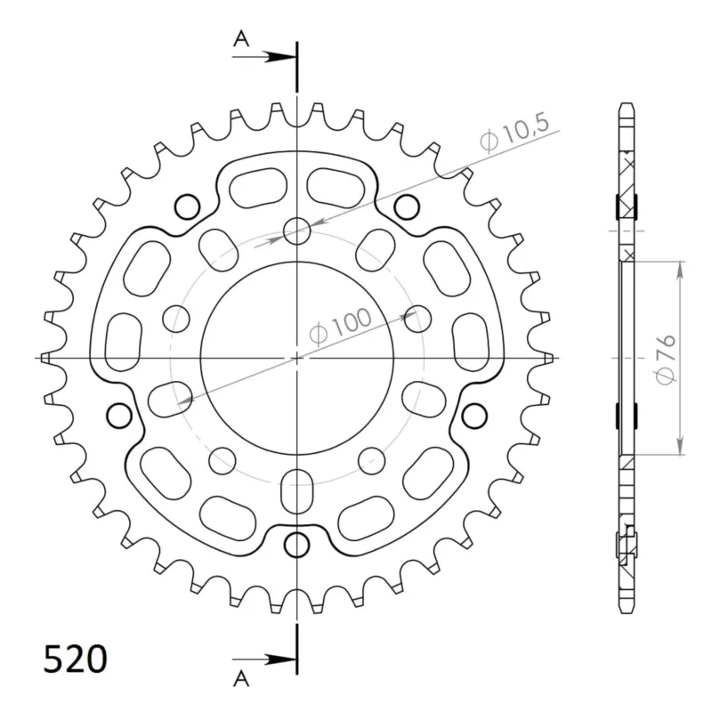 Rozeta SUPERSPROX STEALTH RST-7091:38-GLD zlatá 38 zubů, 520 Nakupujte Hned