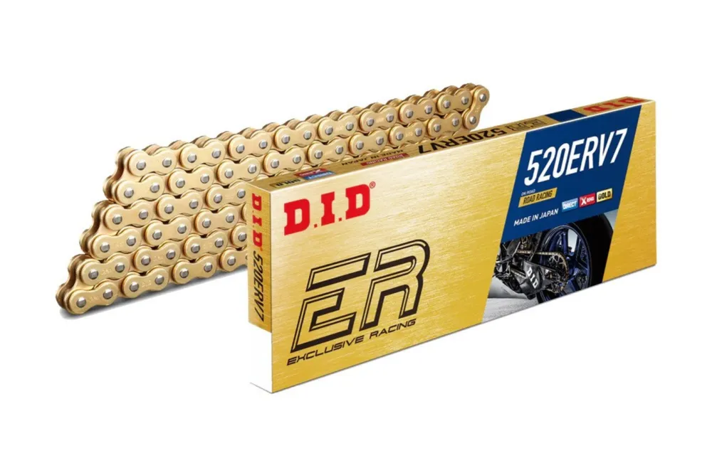 Novinka Street závodní řetěz D.I.D Chain 520ERV7 120 článků Zlatá/Zlatá