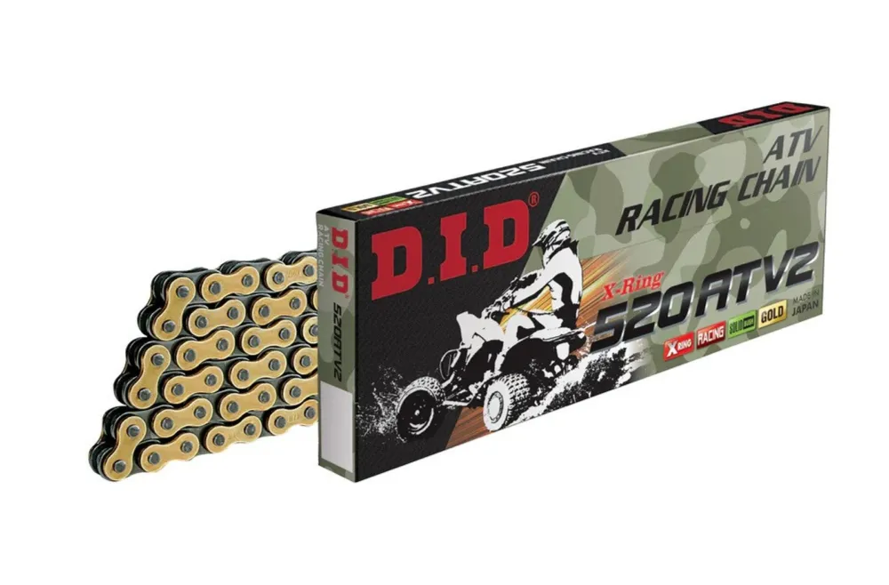 Autentický ATV X-Kroužkový řetěz D.I.D Chain 520ATV2 94 článků Zlatá/Černá