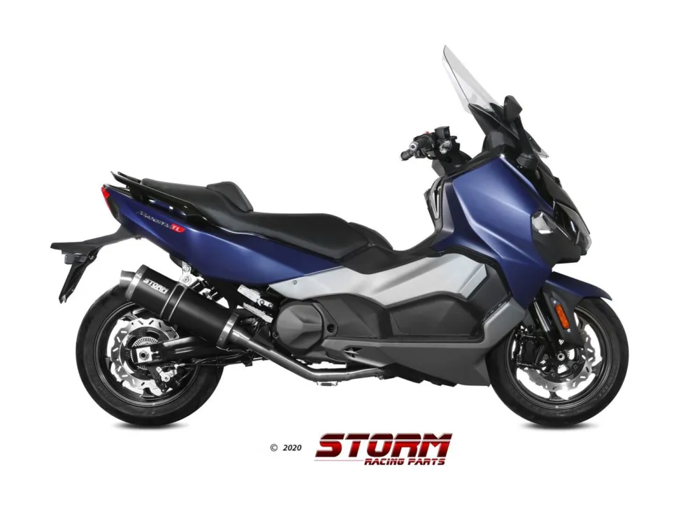 Výfuk kompletní 2x1 STORM OVAL SY.002.LX2B Černá ocel Sleva
