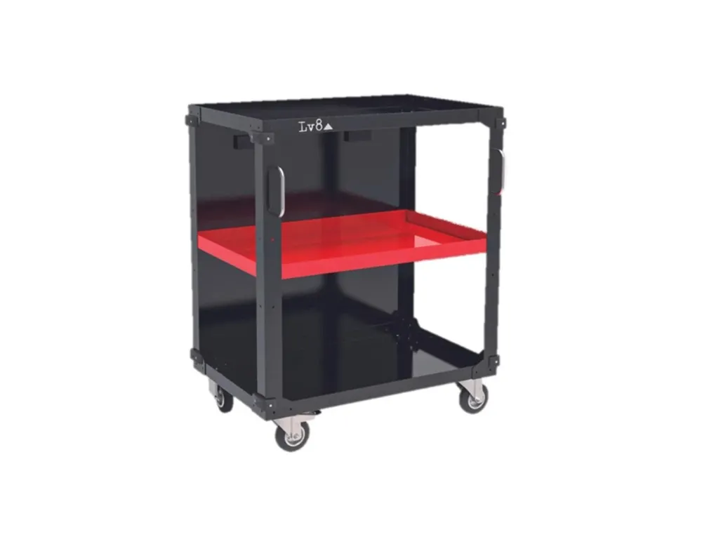 Trolley with 3 shelves LV8 EQC3RS.7605.R L800 black with red shelves Nakupujte Hned