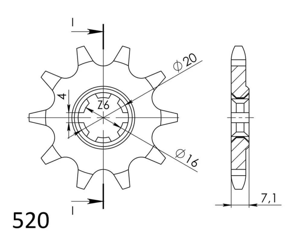 Řetězové kolečko SUPERSPROX CST-1407:10 10 zubů, 520 Časově Omezené