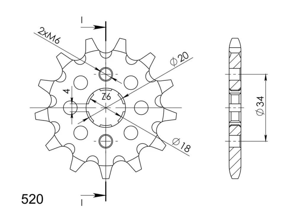 Řetězové kolečko SUPERSPROX CST-328:12 12 zubů, 520 Akce