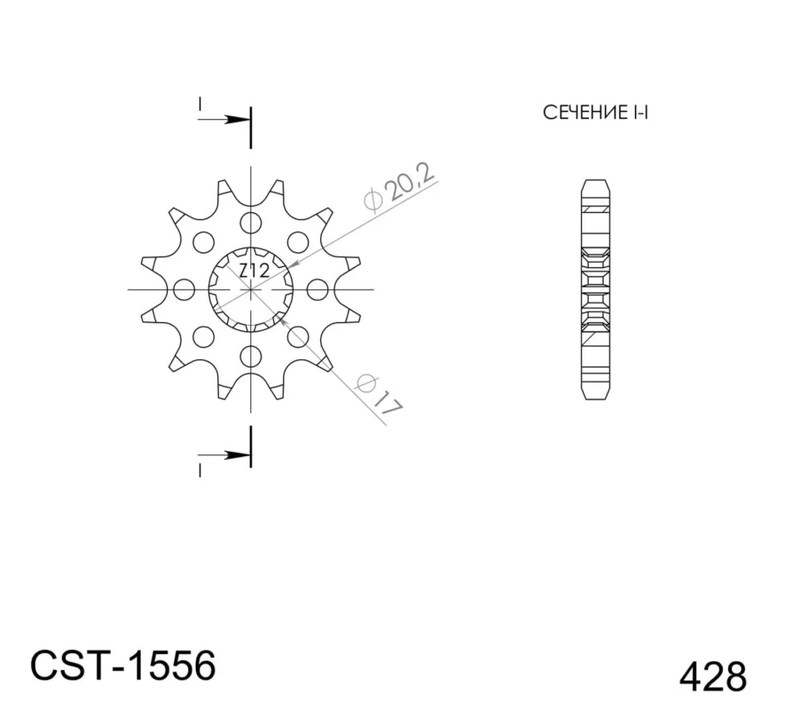 Řetězové kolečko SUPERSPROX CST-1556:13 13 zubů, 428 Zlevněný