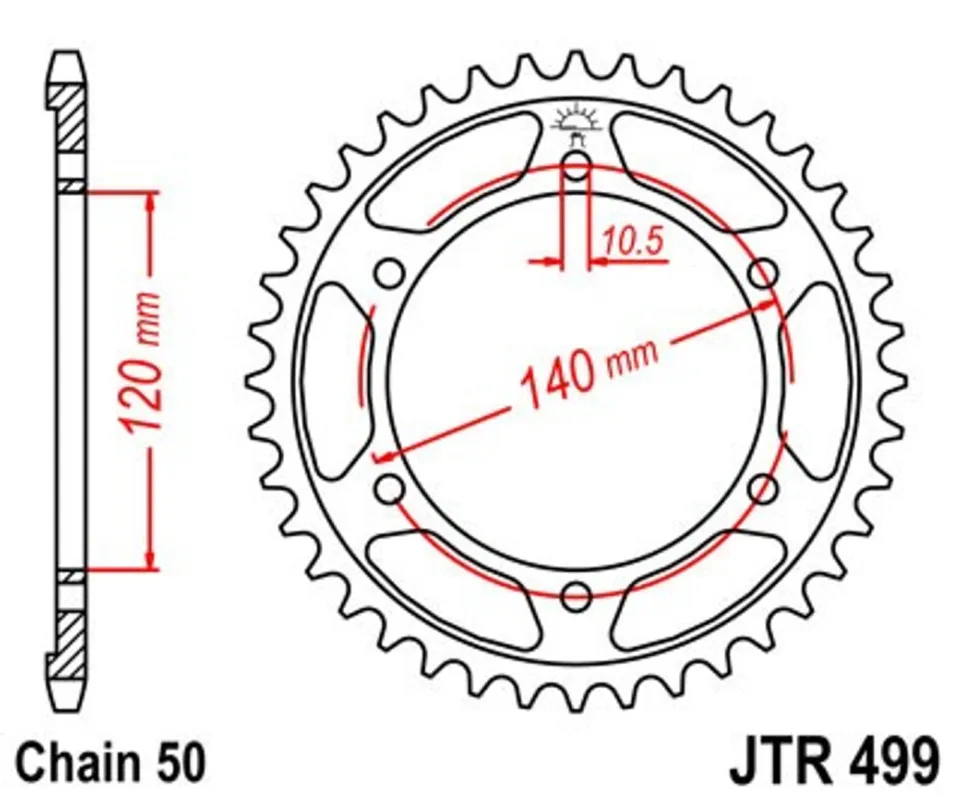 Must-Have Řetězová rozeta JT JTR 499-39 39 zubů, 530