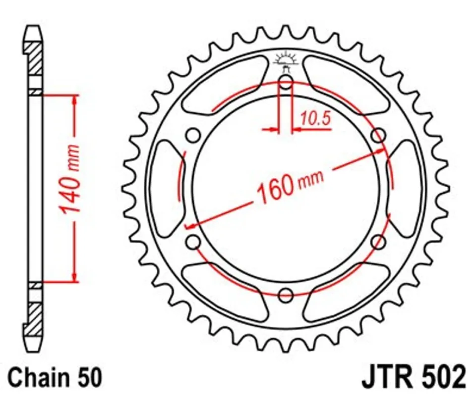 Sezónní Sleva Řetězová rozeta JT JTR 502-44 44 zubů, 530